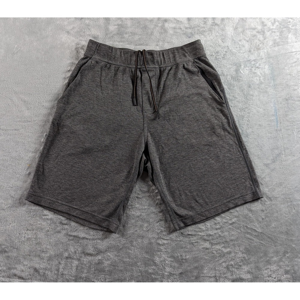 Lululemon Shorts Mens Medium Gray Knit 9.5" Inseam Drawstring Athletic READ